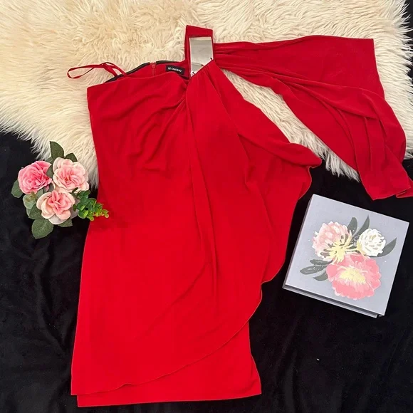 Fashion Nova | Dresses | Fashion Nova Vibrant Red Oneshoulder Dress |  Poshmark